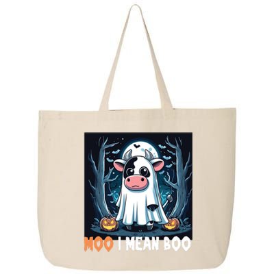 Moo I Mean Boo Ghost Cow Funny Halloween Lover Spooky Cow Long Sleeve 25L Jumbo Tote