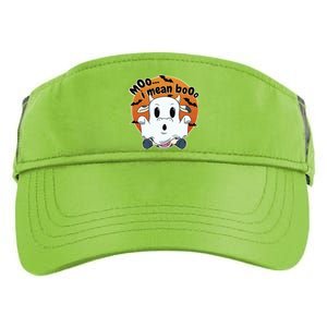 Moo I Mean Booo Cute Cow Ghost Halloween Gift Adult Drive Performance Visor