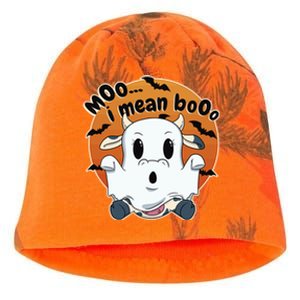 Moo I Mean Booo Cute Cow Ghost Halloween Gift Kati - Camo Knit Beanie