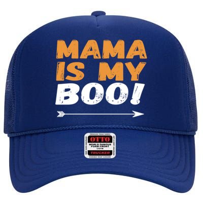 Mama Is My Boo Gift Funny Hallowen Teens Tee Gift High Crown Mesh Back Trucker Hat