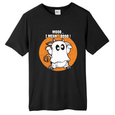 Moo I Mean Boo Funny Cow Ghost Halloween Gift Tall Fusion ChromaSoft Performance T-Shirt