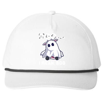 Moo I Mean Boo Cow Farming Halloween Gift Snapback Five-Panel Rope Hat