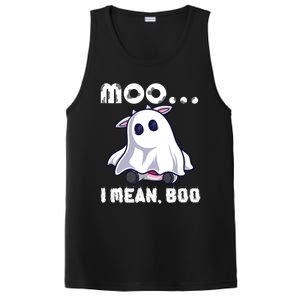 Moo I Mean Boo Cow Farming Halloween Gift PosiCharge Competitor Tank