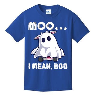 Moo I Mean Boo Cow Farming Halloween Gift Kids T-Shirt