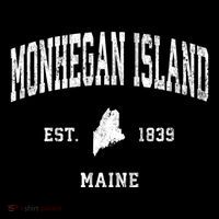Monhegan Island Maine Me Vintage Athletic Sports T-Shirt