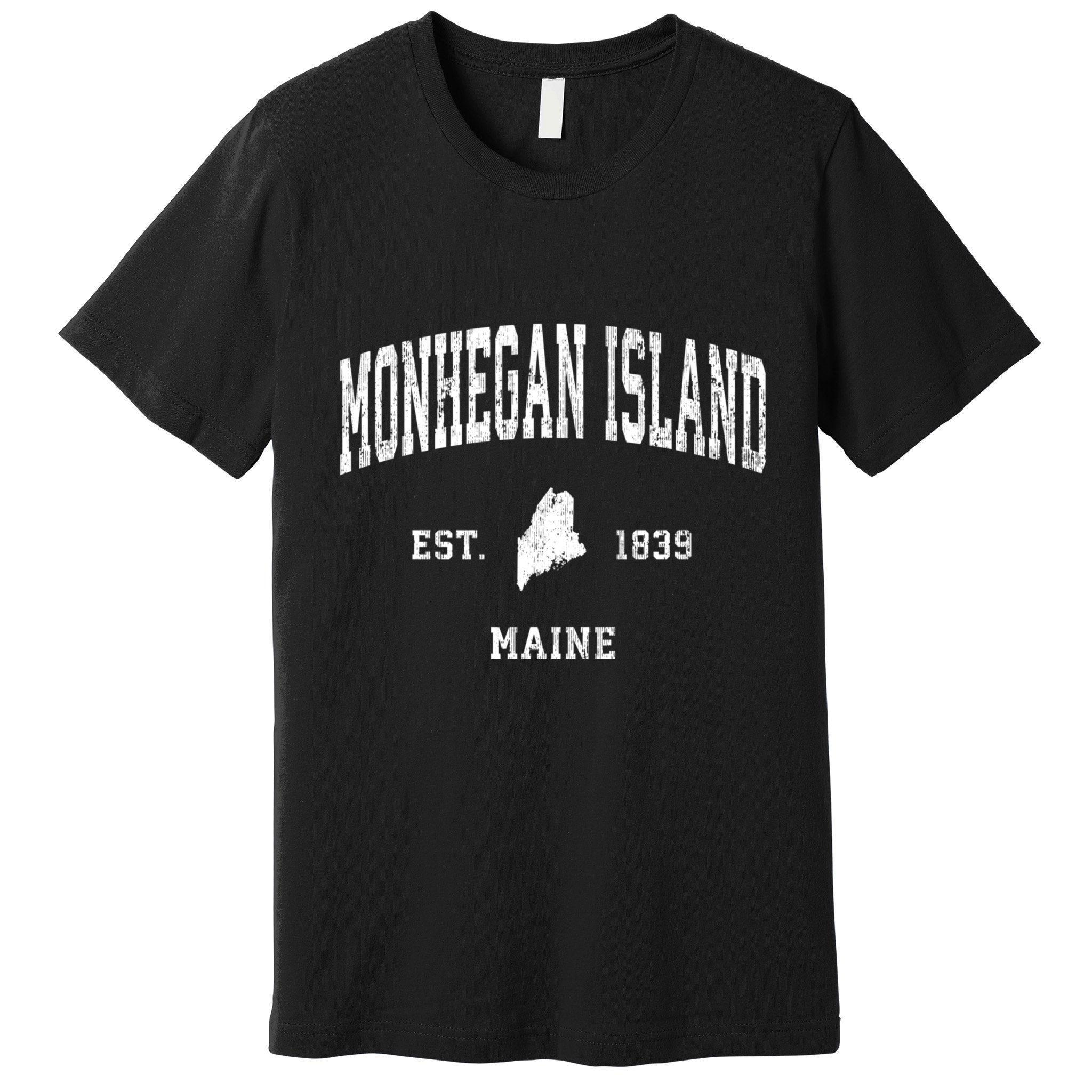 Monhegan Island Maine Me Vintage Athletic Sports Premium T-Shirt