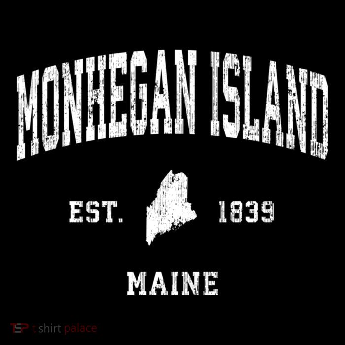 Monhegan Island Maine Me Vintage Athletic Sports Baby Bodysuit