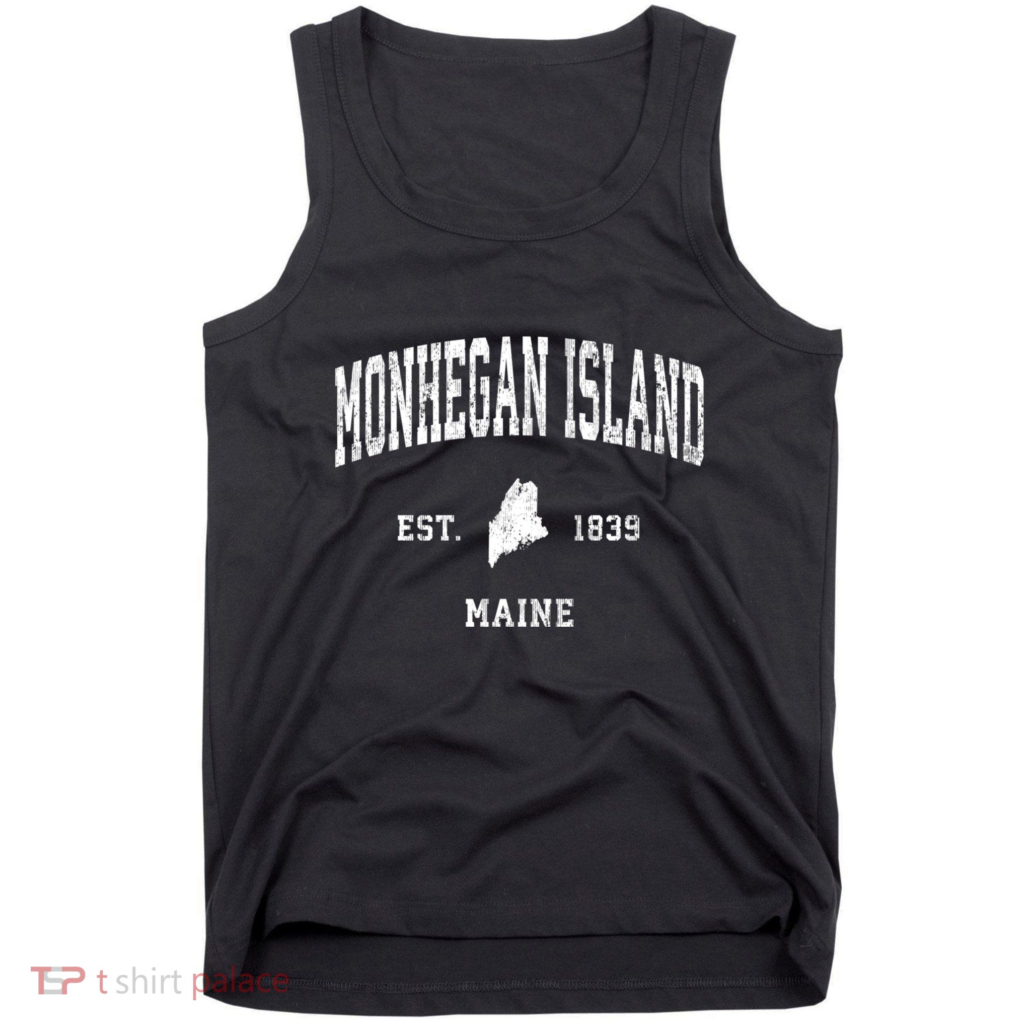 Monhegan Island Maine Me Vintage Athletic Sports Tank Top
