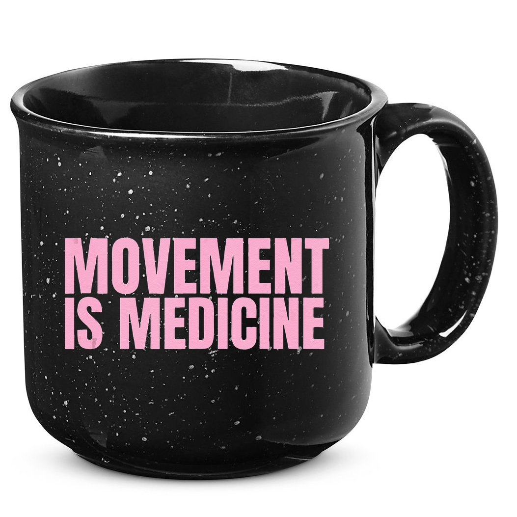 Movement Is Medicine Sports Weights Gym Fitness Athlete 15oz Campfire Ceramic Mug