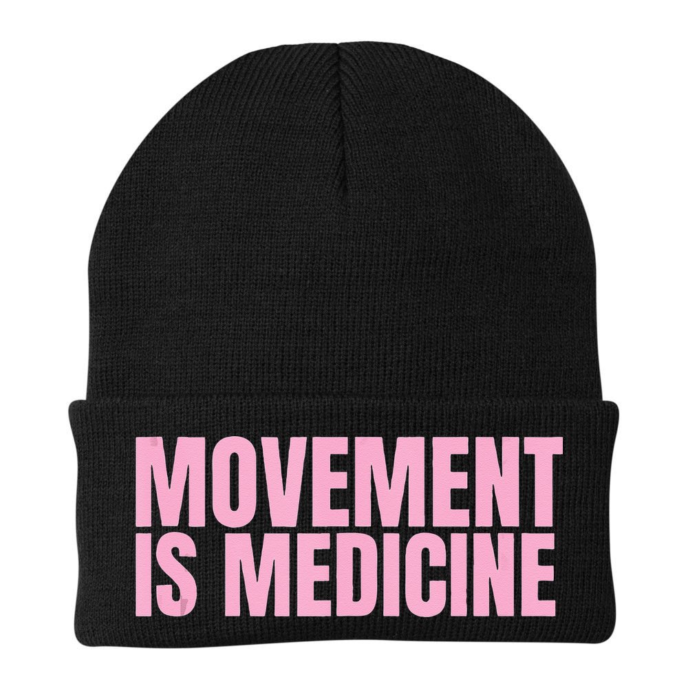 Movement Is Medicine Sports Weights Gym Fitness Athlete Beanie