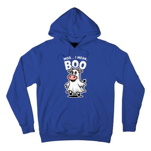 Moo I Mean Boo Cow Ghost Funny Halloween Funny Gift Hoodie