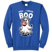 Moo I Mean Boo Cow Ghost Funny Halloween Funny Gift Sweatshirt