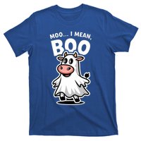 Moo I Mean Boo Cow Ghost Funny Halloween Funny Gift T-Shirt