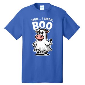 Moo I Mean Boo Cow Ghost Funny Halloween Funny Gift Tall T-Shirt