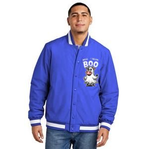 Moo I Mean Boo Cow Ghost Funny Halloween Funny Gift Insulated Varsity Jacket