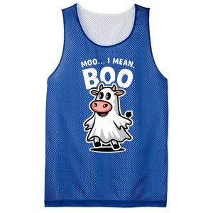 Moo I Mean Boo Cow Ghost Funny Halloween Funny Gift Mesh Reversible Basketball Jersey Tank