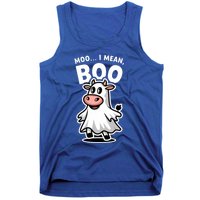 Moo I Mean Boo Cow Ghost Funny Halloween Funny Gift Tank Top