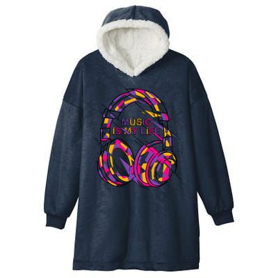 Music Is My Life Hooded Wearable Blanket