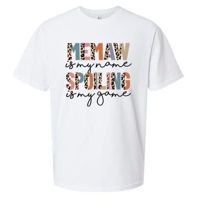 Memaw Is My Name Spoiling Is My Game Grandma Leopard Sueded Cloud Jersey T-Shirt