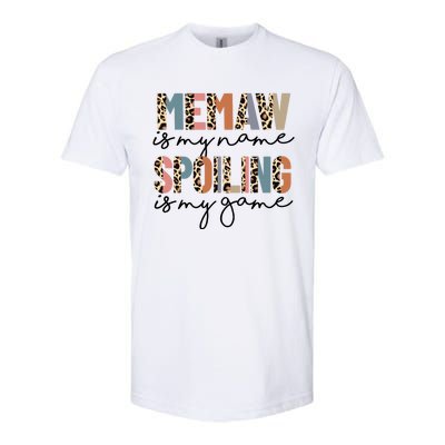 Memaw Is My Name Spoiling Is My Game Grandma Leopard Softstyle® CVC T-Shirt