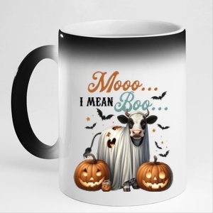 Moo I Mean Boo Cow Halloween Party Costume Gift 11oz Black Color Changing Mug