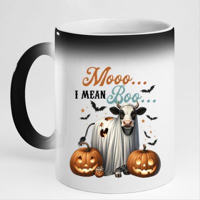 Moo I Mean Boo Cow Halloween Party Costume Gift 11oz Black Color Changing Mug