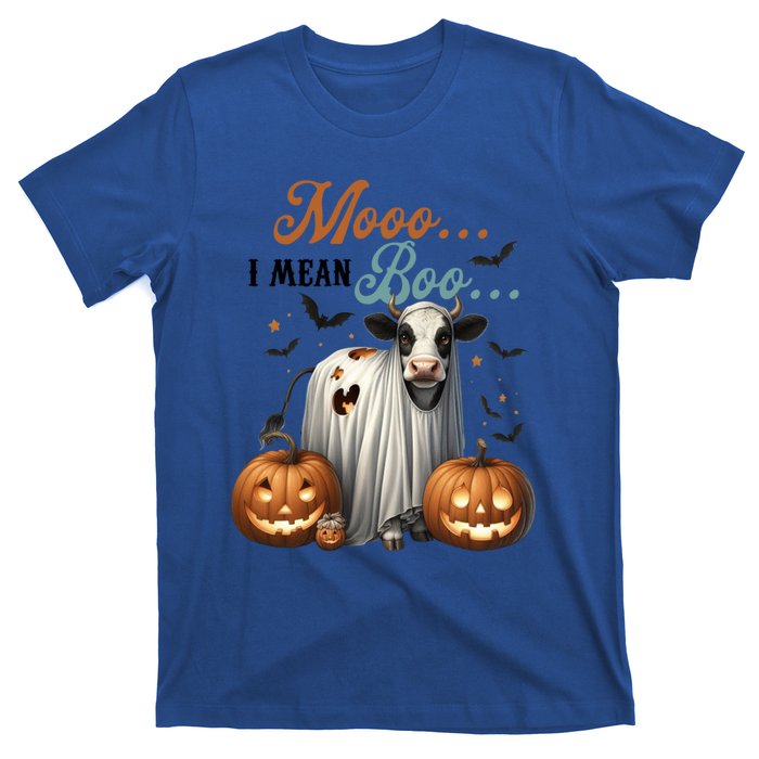 Moo I Mean Boo Cow Halloween Party Costume Gift T-Shirt