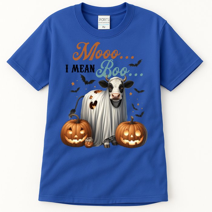 Moo I Mean Boo Cow Halloween Party Costume Gift Tall T-Shirt