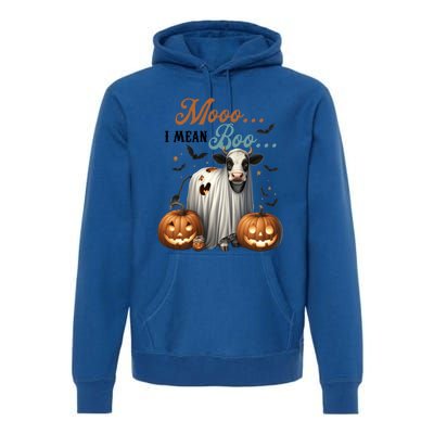 Moo I Mean Boo Cow Halloween Party Costume Gift Premium Hoodie