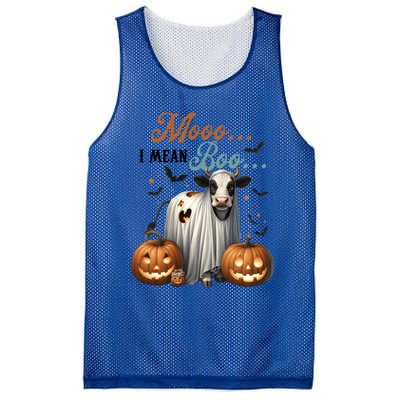 Moo I Mean Boo Cow Halloween Party Costume Gift Mesh Reversible Basketball Jersey Tank