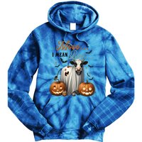 Moo I Mean Boo Cow Halloween Party Costume Gift Tie Dye Hoodie