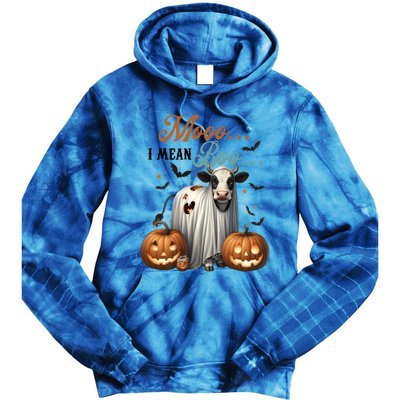 Moo I Mean Boo Cow Halloween Party Costume Gift Tie Dye Hoodie