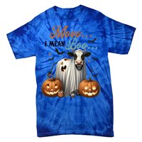 Moo I Mean Boo Cow Halloween Party Costume Gift Tie-Dye T-Shirt