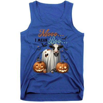 Moo I Mean Boo Cow Halloween Party Costume Gift Tank Top