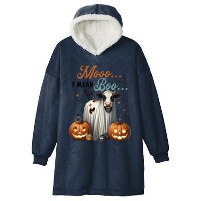 Moo I Mean Boo Cow Halloween Party Costume Gift Hooded Wearable Blanket