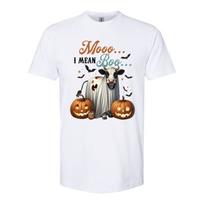 Moo I Mean Boo Cow Halloween Party Costume Gift Softstyle CVC T-Shirt