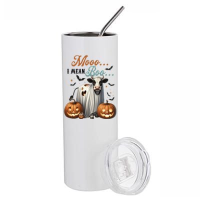 Moo I Mean Boo Cow Halloween Party Costume Gift Stainless Steel Tumbler