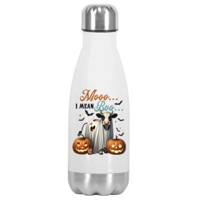 Moo I Mean Boo Cow Halloween Party Costume Gift Stainless Steel Insulated Water Bottle