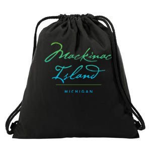 Mackinac Island Michigan Drawstring Bag