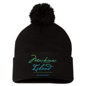 Mackinac Island Michigan Pom Pom 12in Knit Beanie