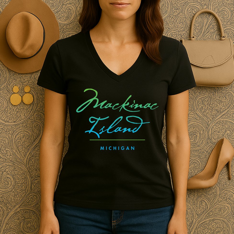 Mackinac Island Michigan Women's V-Neck T-Shirt