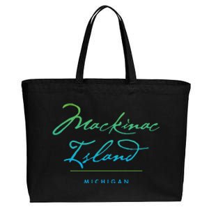 Mackinac Island Michigan Cotton Canvas Jumbo Tote