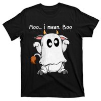 Moo I Mean Boo Ghost Cow Ghost Cow Halloween Farmer T-Shirt