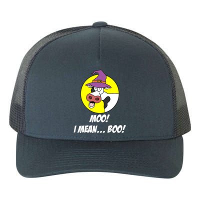 Moo I Mean Boo Cow With Witch Hat Funny Halloween Funny Gift Yupoong Adult 5-Panel Trucker Hat