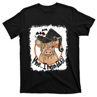 Moo I Mean Boo Ghost Witch Cow Bleached Funny Halloween T-Shirt