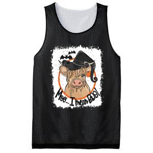 Moo I Mean Boo Ghost Witch Cow Bleached Funny Halloween Mesh Reversible Basketball Jersey Tank