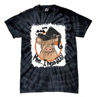 Moo I Mean Boo Ghost Witch Cow Bleached Funny Halloween Tie-Dye T-Shirt