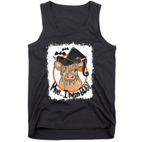 Moo I Mean Boo Ghost Witch Cow Bleached Funny Halloween Tank Top