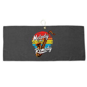 Melody Is My Remedy Funny Saxophone Large Microfiber Waffle Golf Towel