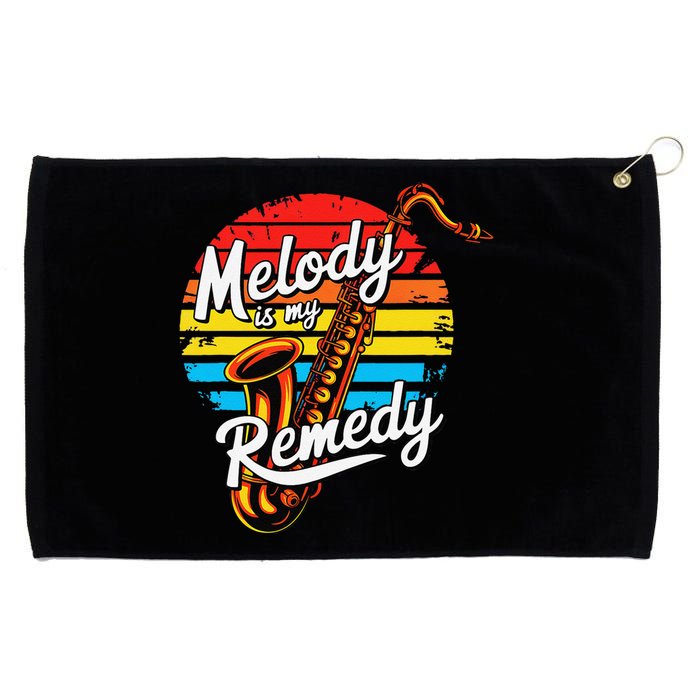 Melody Is My Remedy Funny Saxophone Grommeted Golf Towel